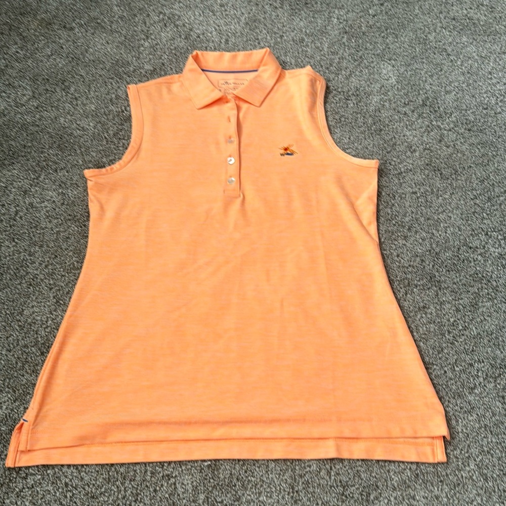 Orange golf collard tank top shirt